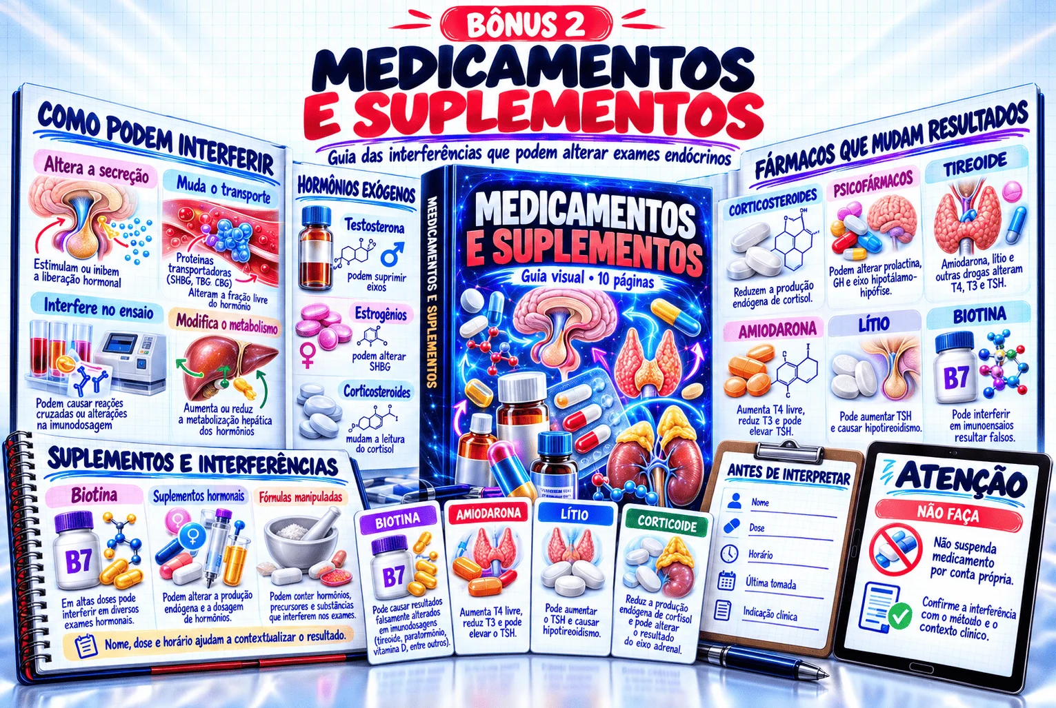 Medicamentos e Suplementos nos Exames Endócrinos